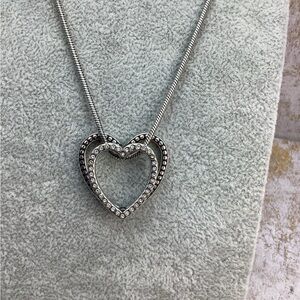 Brighton Rhinestone Sliding Heart Necklace with tin